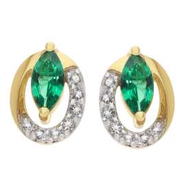 trendor 21175 Damen-Ohrringe Gold 333 / 8K Ohrstecker Smaragd