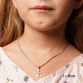 trendor 21311 Kinder Kreuz-Anhänger 925 Silber Rhodiniert 16 mm