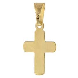 trendor 21316 Kinder Kreuz-Anhänger Gold 585 / 14K 12 mm