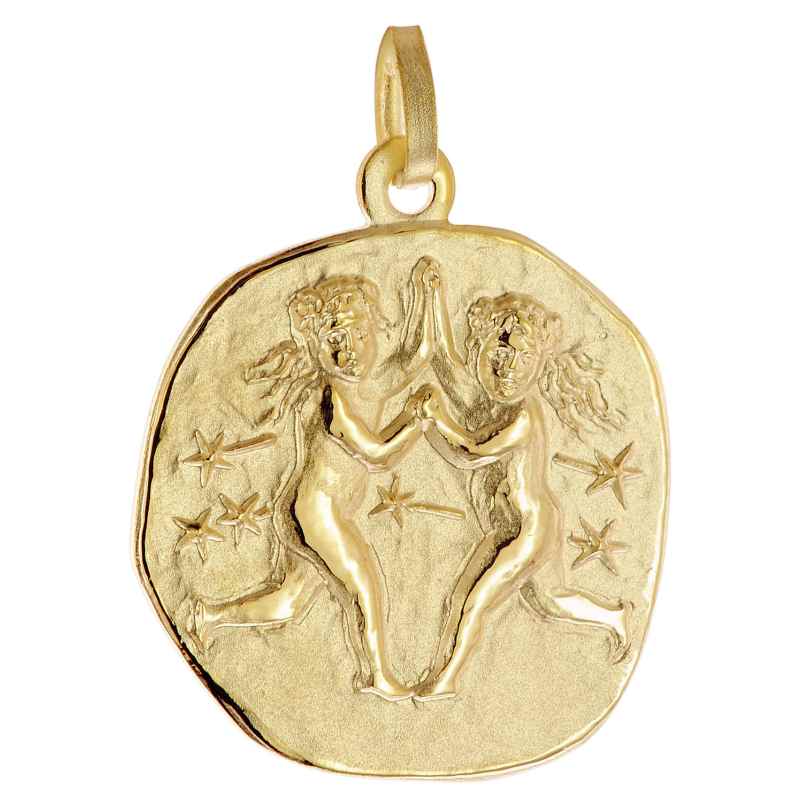 trendor 21300-06 Pendant Zodiac Sign Gemini Gold Plated 925 Silver Ø 20 mm 4262551213032