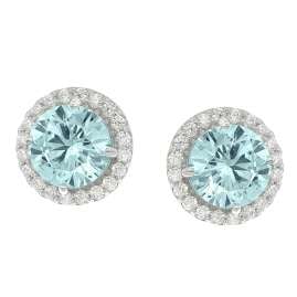 trendor 21318-03 Women's Stud Earrings 925 Silver Swiss Blue Cubic Zirconia