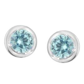 trendor 21326-03 Damen-Ohrringe 925 Silber Ohrstecker Zirkonia Swiss Blau