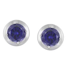 trendor 70-1049-06 Women's Stud Earrings 925 Silver Blue Cubic Zirconia
