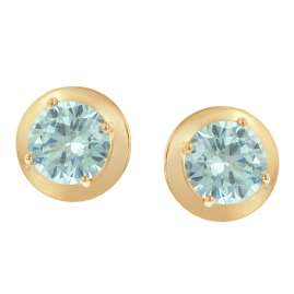 trendor 21334-03 Damen-Ohrringe 925 Silber Vergoldet Zirkonia Swiss Blau