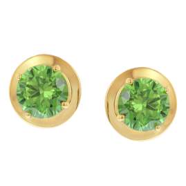 trendor 21334-11 Damen-Ohrstecker 925 Silber Vergoldet Zirkonia Smaragdgrün