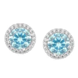 trendor 21359-02 Damen-Ohrringe 925 Silber Zirkonia-Ohrstecker Blau