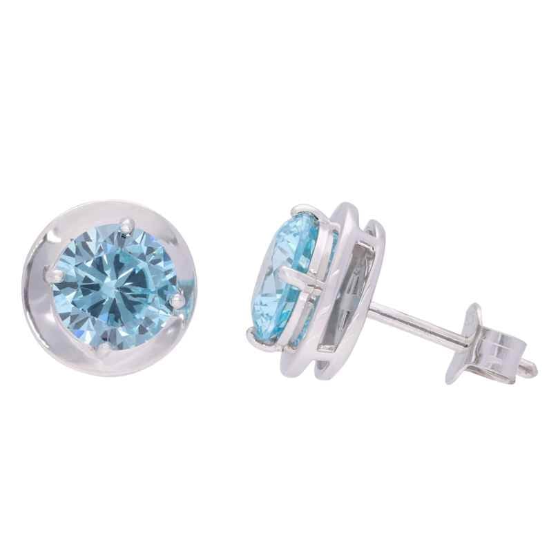 trendor 21362-03 Women's Stud Earrings 925 Silver Light Blue Cubic Zirconia 4262551213612