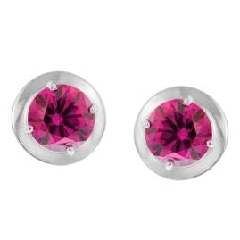 trendor 21362-08 Women's Stud Earrings 925 Silver Ruby Red Cubic Zirconia