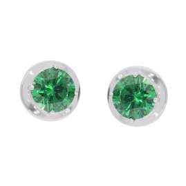 trendor 21362-11 Damen-Ohrringe 925 Silber Zirkonia-Ohrstecker Smaragdgrün
