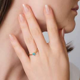 trendor 21370-04 Women's Ring 333 Gold (8k) Oval Cubic Zirconia London Blue