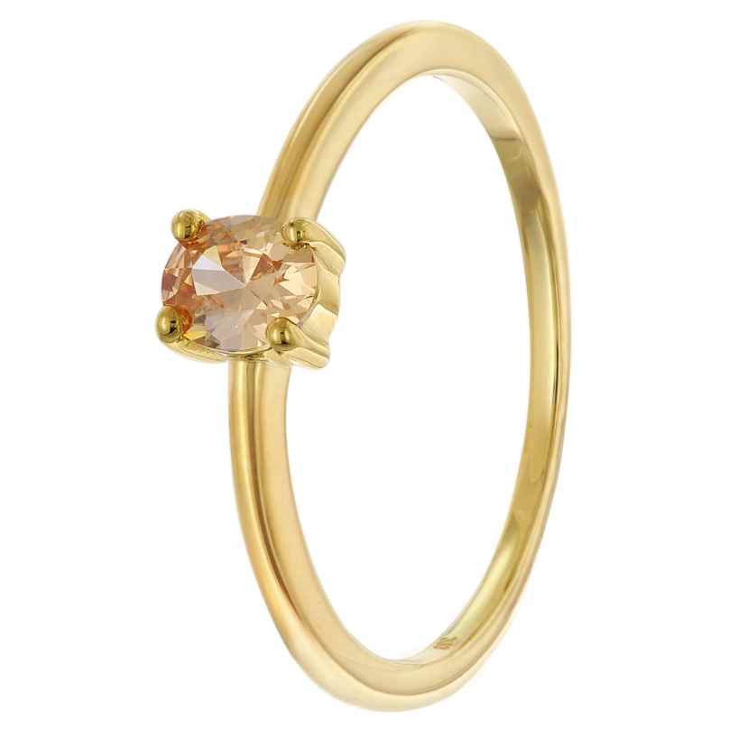 trendor 21370-17 Women's Ring 333 Gold (8k) Oval Cubic Zirconia Champagne