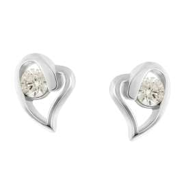 trendor 21404-01 Damen Ohrringe 925 Silber Ohrstecker Herz Mit Zirkonia