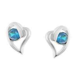 trendor 21404-05 Damen Ohrringe 925 Silber Ohrstecker Zirkonia Saphir-Blau