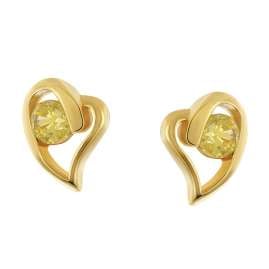 trendor 21412-13 Women's Earrings Silver Gold-Plated Cubic Zirconia Yellow
