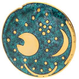 trendor 21453 Damen-Kette Himmelsscheibe von Nebra Silber grün/gold ⌀ 30 mm