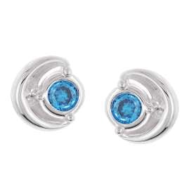 trendor 21422-05 Damen Ohrringe 925 Silber Ohrstecker Zirkonia Saphir-Blau