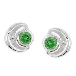 trendor 21422-11 Damen Ohrringe 925 Silber Ohrstecker Zirkonia Grün