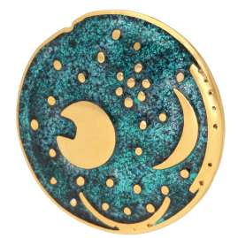 trendor 21454 Ladies' Necklace Sky Disc Of Nebra Silver Green/Gold ⌀20 mm