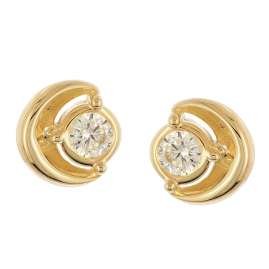 trendor 21430-01 Damen Ohrringe 925 Silber Vergoldet Zirkonia Ohrstecker