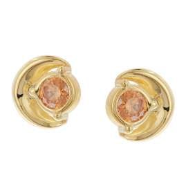 trendor 21430-10 Women's Earrings 925 Silver Gold-Plated Orange Stones
