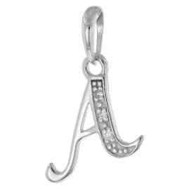 trendor 21240-A Halskette Mit Buchstaben A Anhänger 925 Silber Rhodiniert