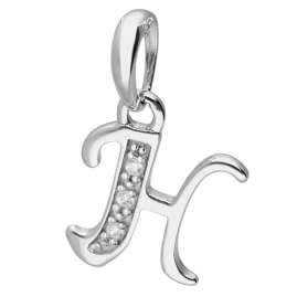 trendor 21240-H Halskette Mit Buchstaben H Anhänger 925 Silber Rhodiniert