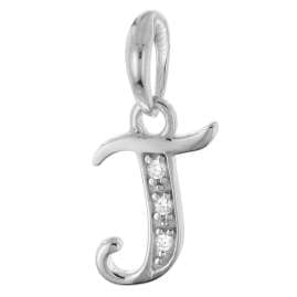 trendor 21240-J Halskette Mit Buchstaben J Anhänger 925 Silber Rhodiniert