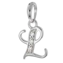 trendor 21240-L Halskette Mit Buchstaben L Anhänger 925 Silber Rhodiniert