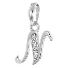 trendor 21240-N Halskette Mit Buchstaben N Anhänger 925 Silber Rhodiniert