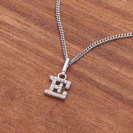 trendor 21270-E Letter E Pendant Rhodium Plated 925 Silver