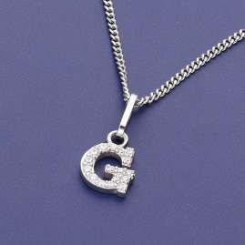 trendor 21270-G Letter G Pendant Rhodium Plated 925 Silver