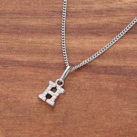 trendor 21270-H Letter H Pendant Rhodium Plated 925 Silver