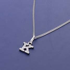 trendor 21270-K Letter K Pendant Rhodium Plated 925 Silver