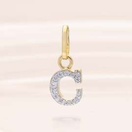trendor 21284-C Buchstaben-Anhänger C 925 Silber Vergoldet