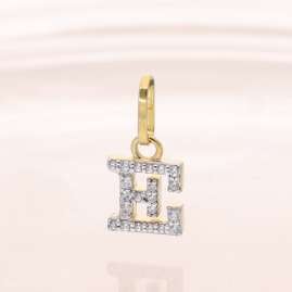 trendor 21284-E Buchstaben-Anhänger E 925 Silber Vergoldet