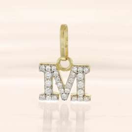 trendor 21284-M Buchstaben-Anhänger M 925 Silber Vergoldet