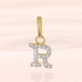 trendor 21284-R Buchstaben-Anhänger R 925 Silber Vergoldet