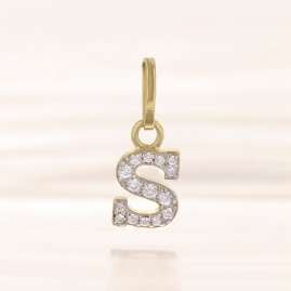 trendor 21284-S Letter S Pendant Gold Plated 925 Silver