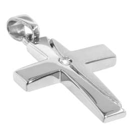 trendor 21553 Cross Pendant 925 Sterling Silver with Cubic Zirconia 21x15 mm