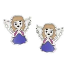 trendor 21551 Girls Angel Earrings 925 Sterling Silver Enamelled