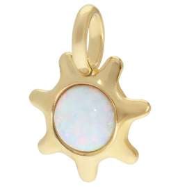 trendor 21562 Damen-Kette mit Anhänger Silber Vergoldet mit synthetischem Opal