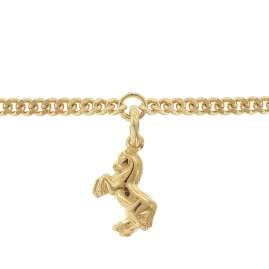 trendor 21584 Mädchen-Armband mit Pferd 925 Silber Vergoldet Panzerband