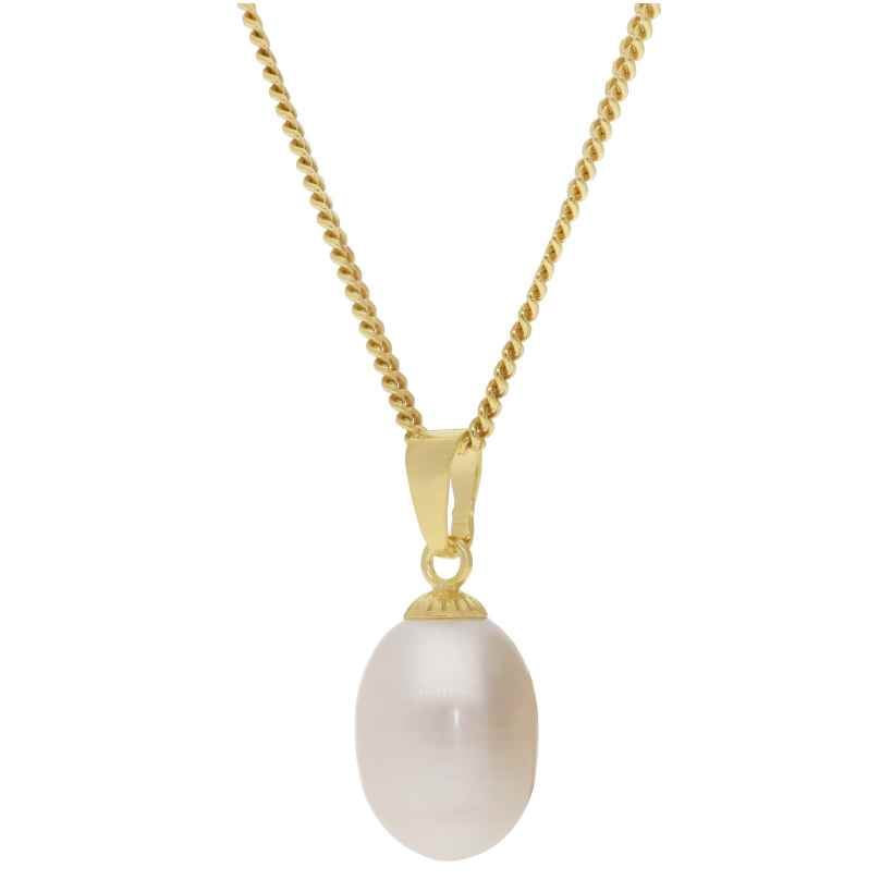 trendor 21560 Women's Pearl Pendant Necklace Gold Plated 925 Silver 4262551215609