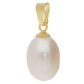 trendor 21560 Damen-Halskette mit Perlen-Anhänger 925 Silber Vergoldet