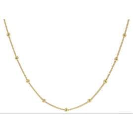 trendor 21617 Damen-Halskette 925 Silber Vergoldet Kugelkette 42 cm