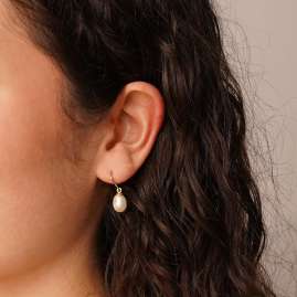 trendor 21561 Damen Perlen-Ohrringe 925 Silber Vergoldet