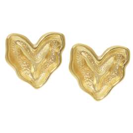 trendor 21563 Damen-Ohrringe Herz-Ohrstecker 925 Silber Vergoldet
