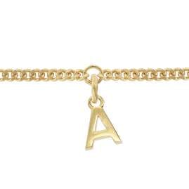 trendor 21602-A Mädchen-Armband mit Buchstabe A 925 Silber Vergoldet