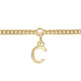 trendor 21602-C Mädchen-Armband mit Buchstabe C 925 Silber Vergoldet