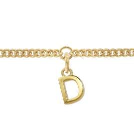 trendor 21602-D Mädchen-Armband mit Buchstabe D 925 Silber Vergoldet